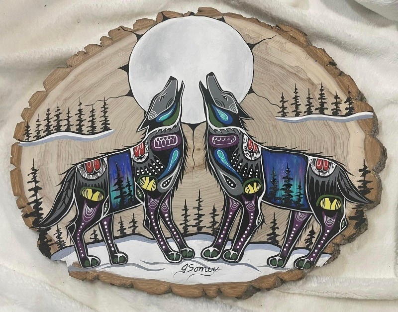 Artwork by Jessica Somers called Howling Wolves
